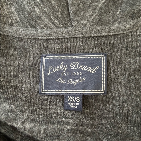 Lucky Brand Womens Gray Black Open Front Shawl Sweater Vest Size XS/S Wool Blend - Picture 3 of 6